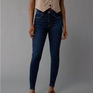 NWOT AE Next Level Super High-Waisted Jegging in Dark Ink